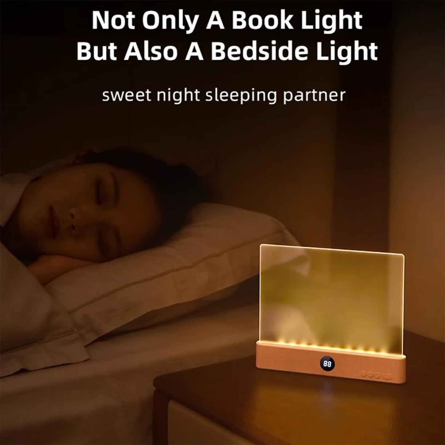 2 in 1 Night Lights LED Flat Panel Book Light USB Charging Eye Protection Night Vision Reading Lamp for Students Indoor Use