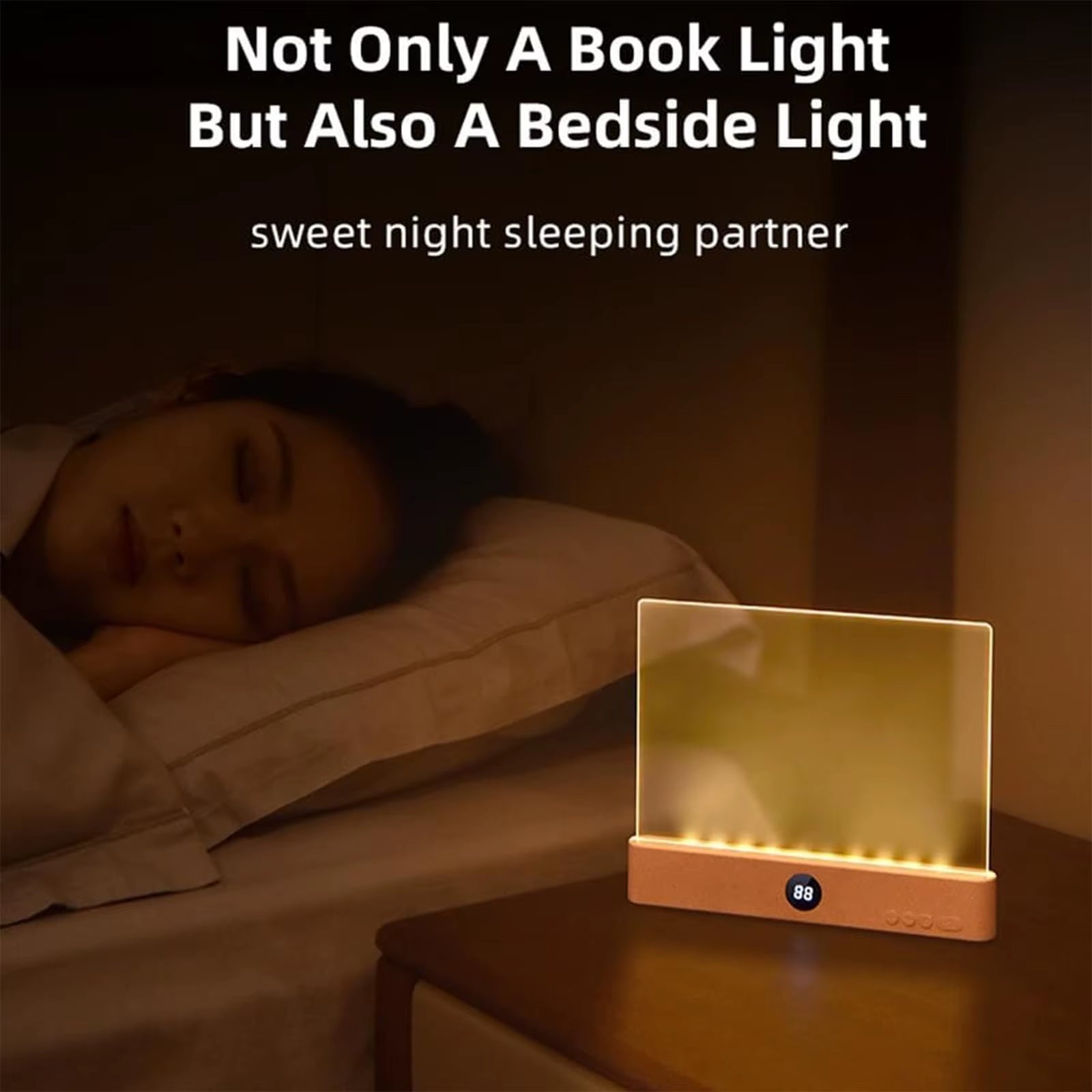 2 in 1 Night Lights LED Flat Panel Book Light USB Charging Eye Protection Night Vision Reading Lamp for Students Indoor Use